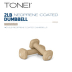 Tone Fitness 2 lb Neoprene Dumbbell Pair for Home Workouts - Non-Slip Design - Beige
