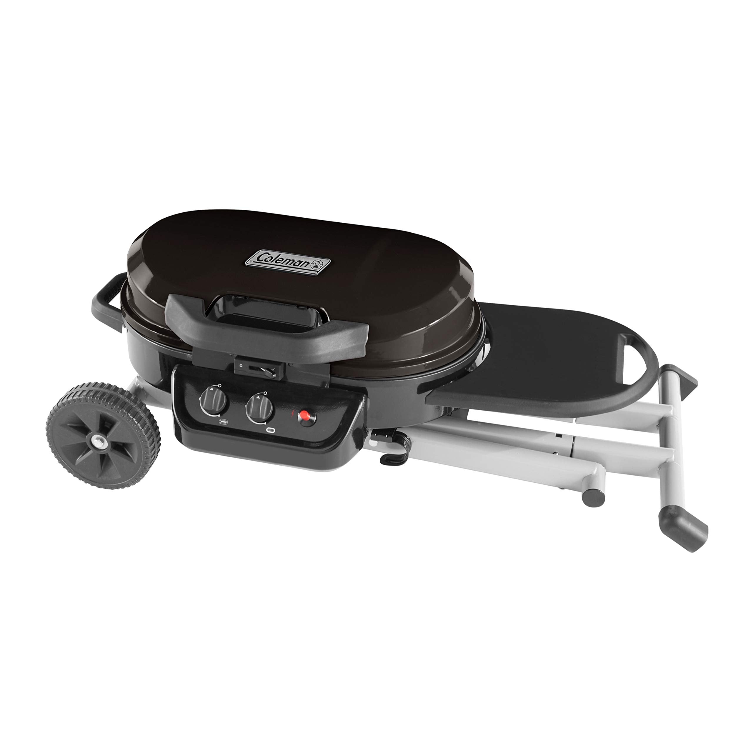 Coleman Roadtrip 225 Portable Stand-Up Propane Grill, Gas Grill With Push-Button Starter, Folding Legs & Wheels, Side Table, & 1