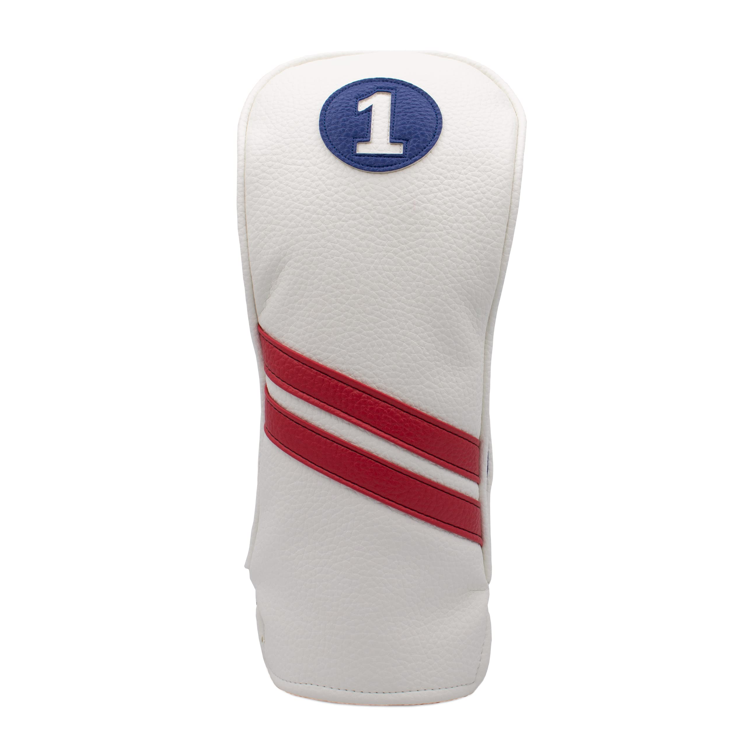 Proactive Sports Vintage Golf Club Head Covers For Driver | 1 Headcover For Up To 460Cc | Classic Leather Look | Red/White/Blue