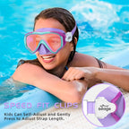 Seago Kids Swim Goggles for Kids 6-14 8-12 8-14 4-7, Swimming Goggles for Girls Boys Youth Anti-Fog 180 Clear Wide Vision No Lea