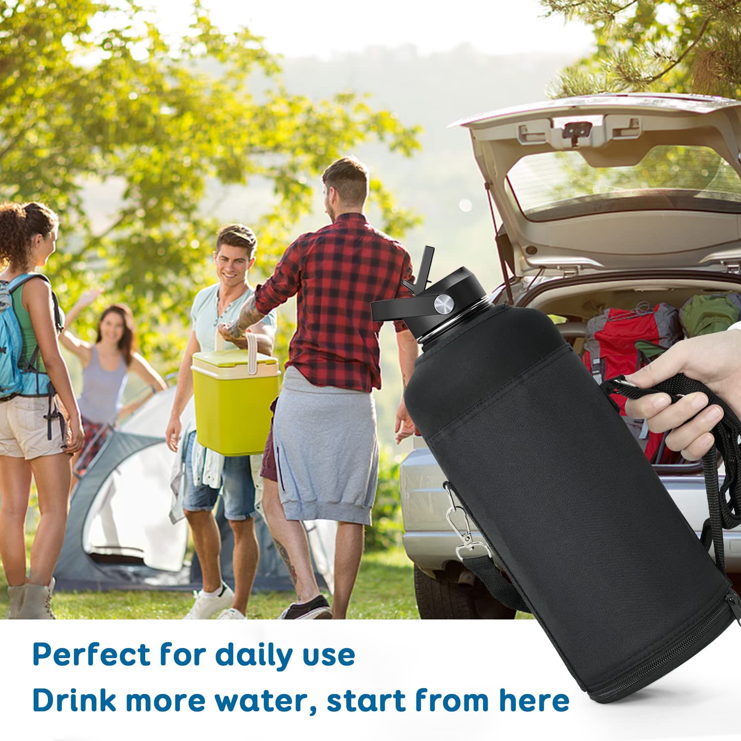 Buzio Water Bottle Holder Carrying Pouch For 87 Oz Bottles - Carry, Protect And Insulate Your Flask With This Military Grade Car