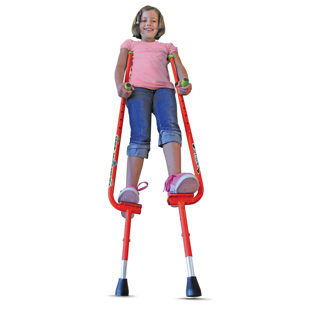 Geospace Original Walkaroo Xtreme Steel Balance Stilts With Height Adjustable Vert Lifters For Outdoor/Indoor Active Play & Exer