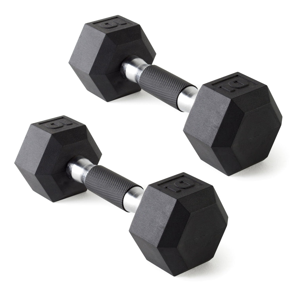 Cap Barbell 10 Lb Coated Hex Dumbbell Weight Pair With Padded Grip
