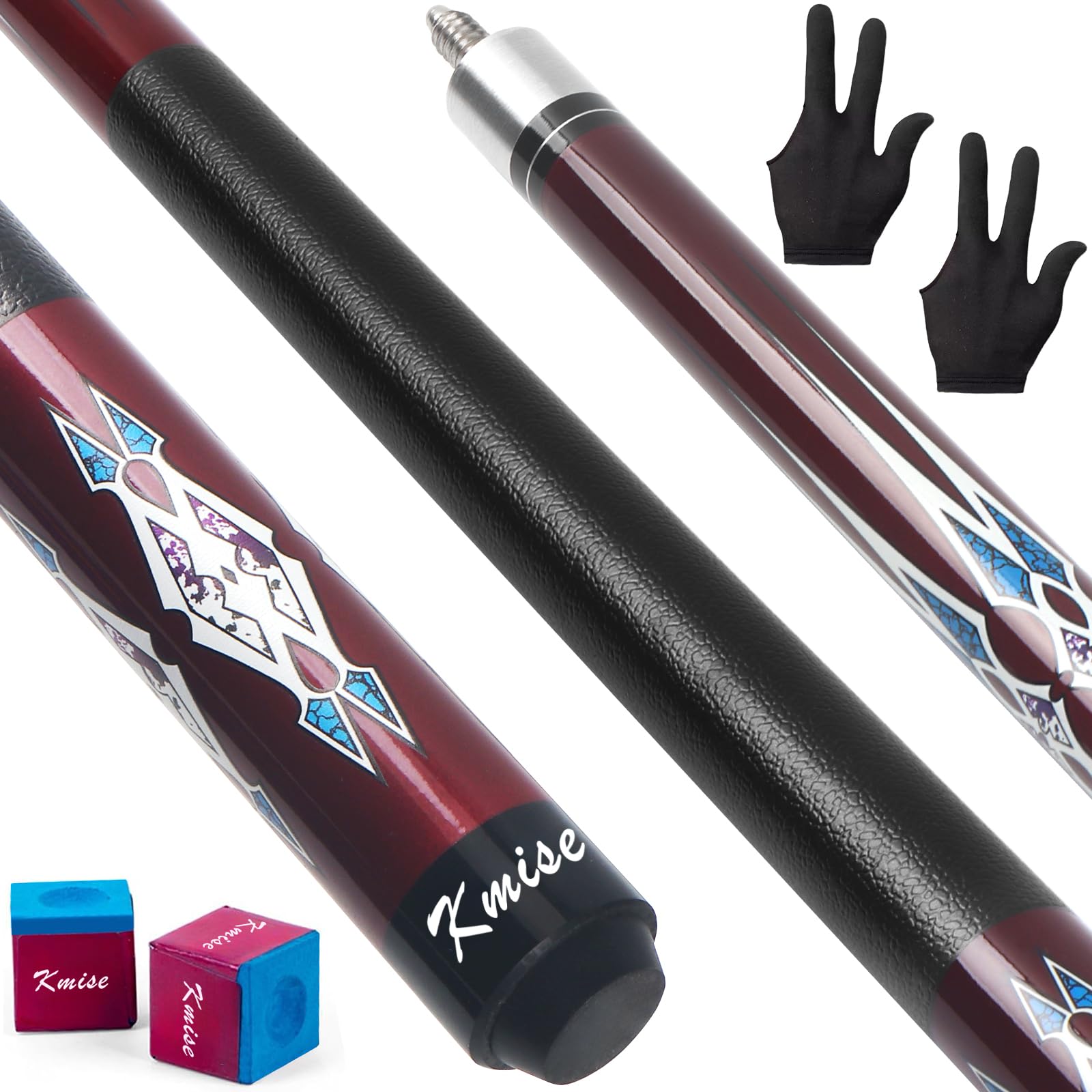 Kmise Pool Cue Stick - 58 Inch Pool Cues, 18~21Oz Canadian Maple Professional Billiard Cues Sticks, Pool Sticks for Adults, Mult