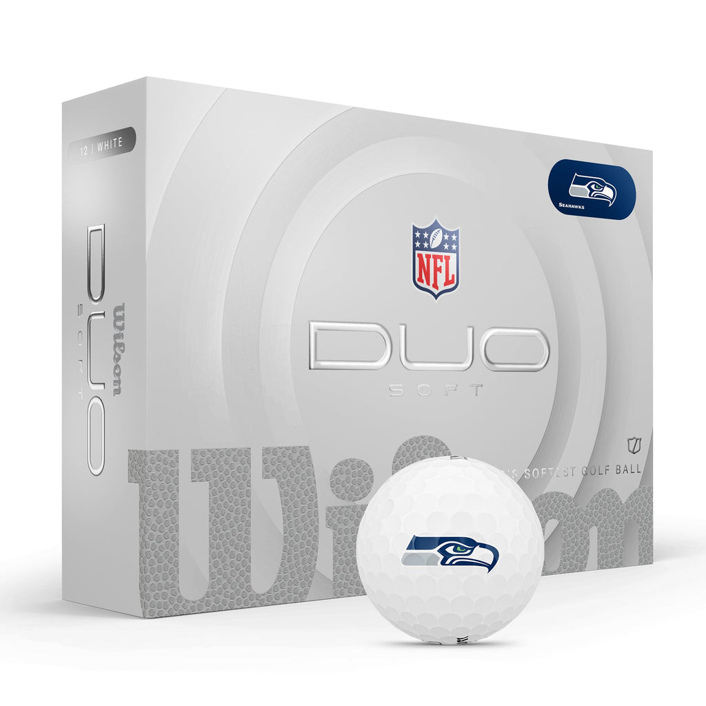 Wilson 2025 Duo Soft Nfl Golf Ball - 12 Balls, White, Seattle Seahawks