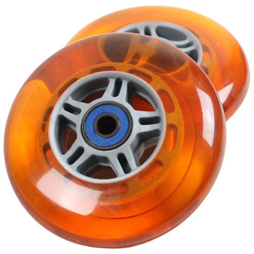 2 Scooter Wheels With Abec 7 Bearings for RAZOR SCOOTER 100mm (orange)
