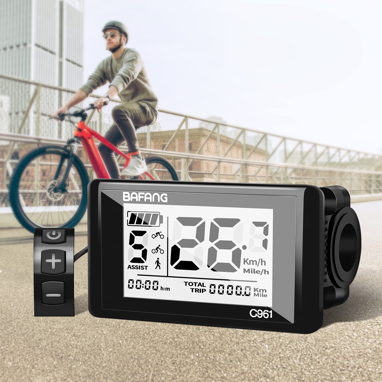 Ebike Display C961 For Bafang Bbs01B Bbs02B Bbshd Motor Electric Bike Bicycle Ebike Computer With Pas Uart Protocol