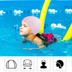 3Pcs Elastic Swim Caps, Swimming Caps Bathing Caps Unisex Swim Caps For Boys Girls Kids Adults Women Men Comfortable Non-Slip Sw