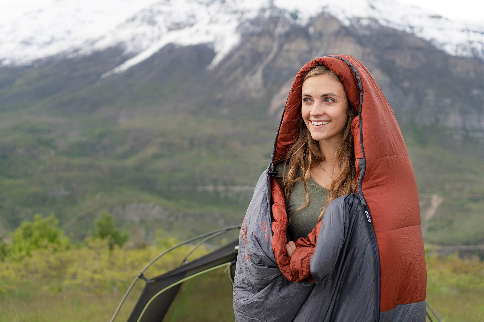 Klymit Ksb Lightweight Mummy Sleeping Bag, 20?F Cold Weather Sleeping Bag For Camping, Hiking, And Backpacking, Gray, Large