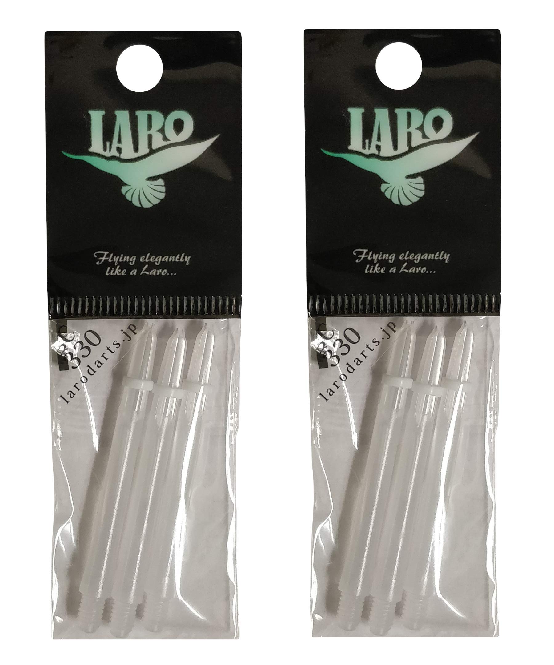 Lstyle Dart Shafts: Laro Nylon - Non Spinning - (6 Shafts Total) - Milky White 130 (Extra Short)