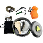 Mallome Camping Cookware 18Pc Mess Kit W/Backpacking Stove - Camping Cooking Set For Backpacking Gear - Camping Pots And Pans Se