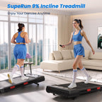 Superun Walking Pad With 9% Auto Incline, Under Desk Treadmills For Home And Office Small Space, 2.5 Hp Portable Mini Jogging Ma