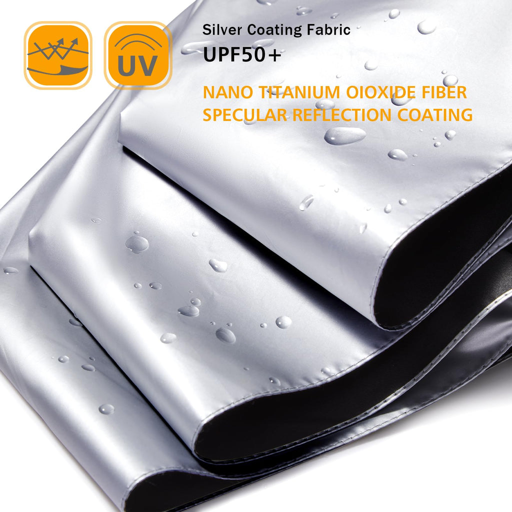 G4Free Upf 50+ Uv Protection Travel Umbrella 46 Inch Windproof Silver Coating Sun Blocking Umbrella (Silver/Black)
