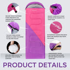 Clostnature Sleeping Bag For Adults And Kids - Lightweight Camping Sleeping Bag For Girls, Boys, Youths, Ultralight Backpacking