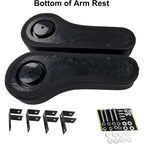 Huskey Parts Company Set Of (2) Rear Seat Arm-Rest Black Cushion With Cup Holder (Universal Fit)