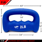 Jfit Neoprene D-Grip Dumbbell Weight, 2Lb, 2 Pound