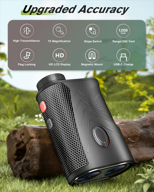 1200 Yards Range Finder Golf, 7X Magnification Golf Rangefinder with Slope, Laser Range Finder with Flag Lock, 0.5 Yard Accuracy