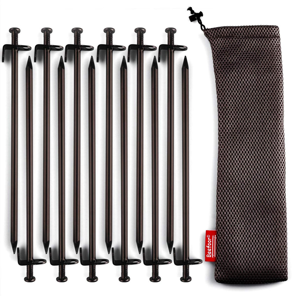 Beefoor Tent Stakes 12 Inch Heavy Duty Tent Pegs Tarp Pegs Camping Stakes For Outdoor Camping Canopy And Tarp Suitable For High