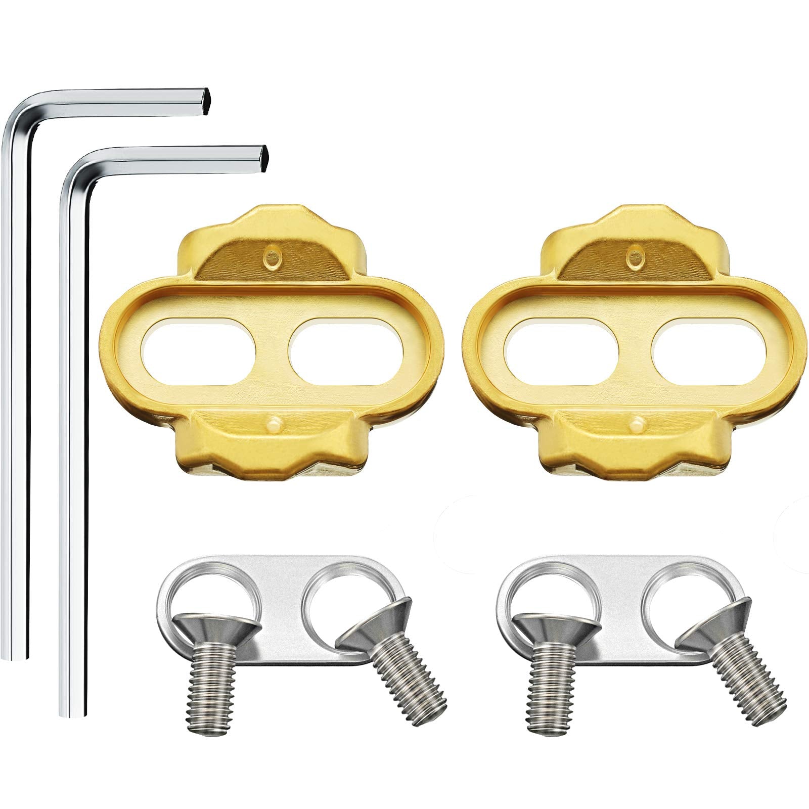 Mudder 2 Pcs Bike Cleats and 2 Pcs Hexagonal Wrench Bike Pedals SPD Cleats for Eggbeater, Candy, Smarty, Mallet Pedals, Cycling 