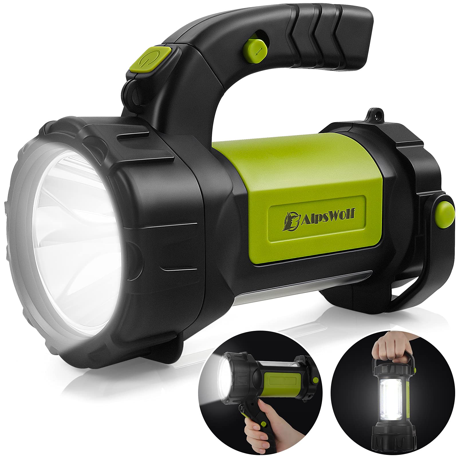 AlpsWolf Camping Lantern Rechargeable, LED Flashlight Spotlight Lantern with 800LM, 3600 Capacity Battery Powered, Portable Brig