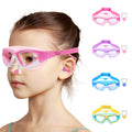 Vvinca Kids Swim Goggles, 180 Clear View Quick Adjusted Strap Swimming Mask With Ear Plugs Nose Clips For Swim Lesson, Anti-Fog 