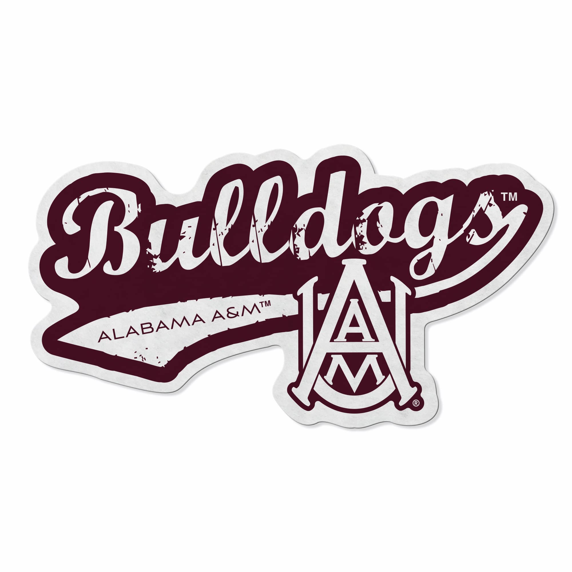Rico Industries Ncaa Alabama A&M Bulldogs Distressed Shape Cut Pennant - Home And Living Room D  Cor - Soft Felt Ez To Hang