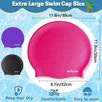 Bailiyake 3 Pack Extra Large Swim Cap For Braids And Dreadlocks