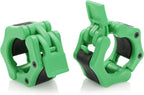 Hacuba Fitness Olympic Barbell Clamps Collars Quick Release Pair Weight Clips For 2 Inch Barbell Green