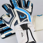 Renegade Gk Talon Cryo Goalie Gloves With Pro-Tek Fingersaves | 3.5+3Mm Hyper Grip & 4Mm Duratek | White, Gray, Blue Soccer Goal