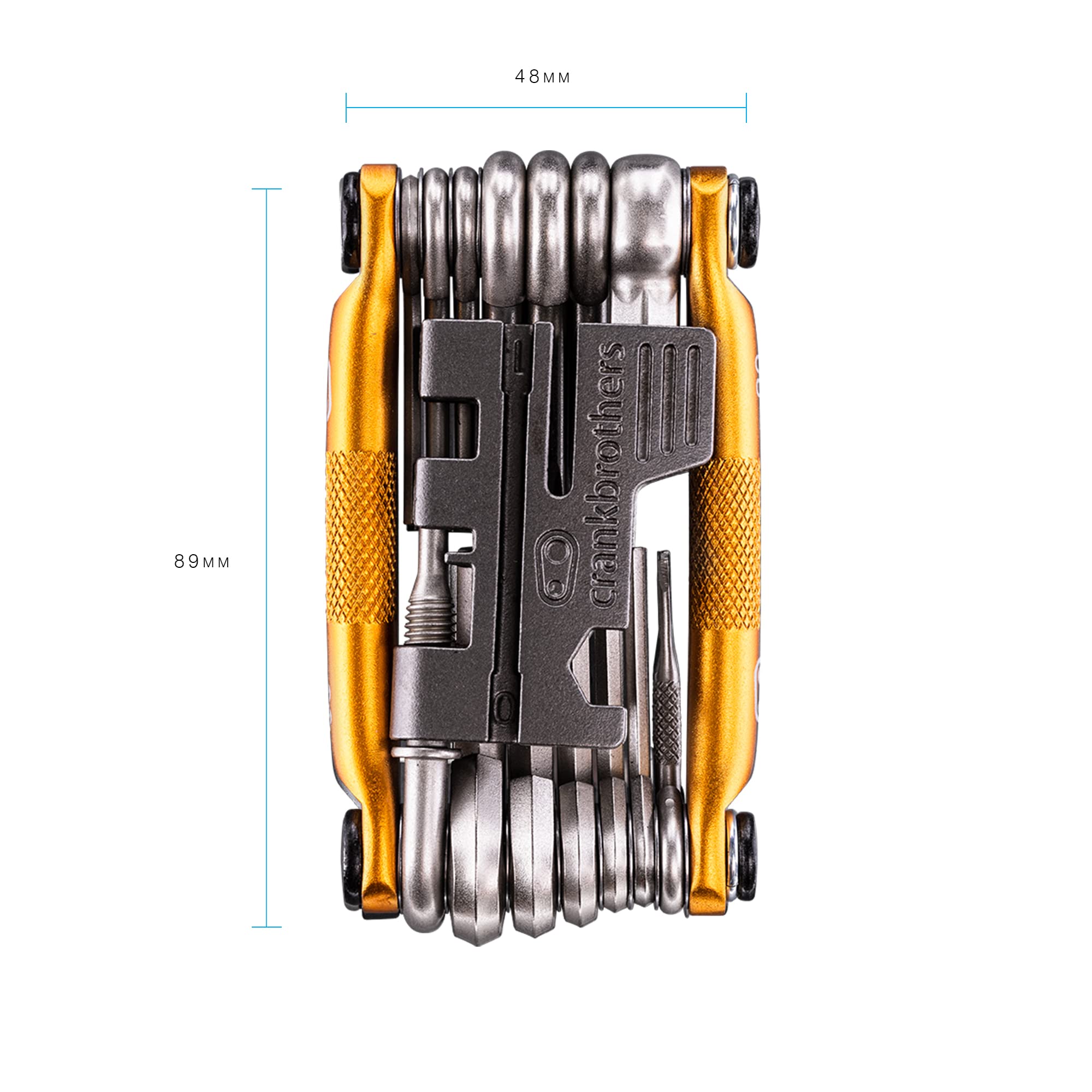 Crankbrothers Multi Tool M 20 Bike Tool - Mtb Multi-Tool Gold - 20 Bicycle Tools(20 In 1 Tool), Ergonomic And Lightweight