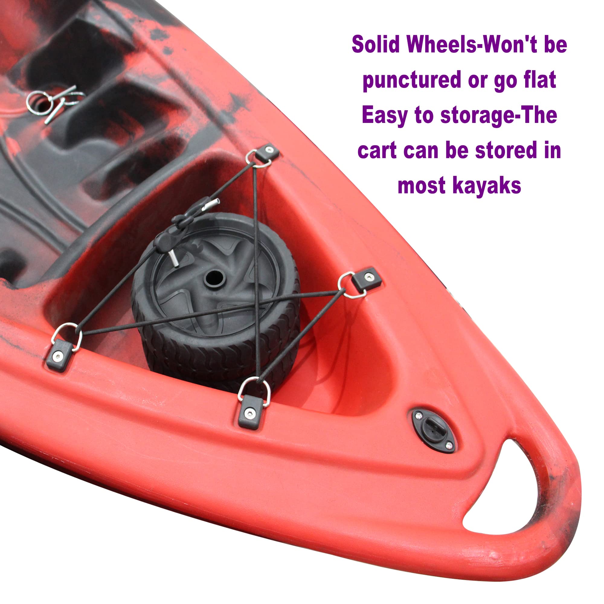 Asmsw Kayak Cart Canoe Paddleboard Sup Trolley Carrier With No-Flat Wheels 100Lbs Capacity