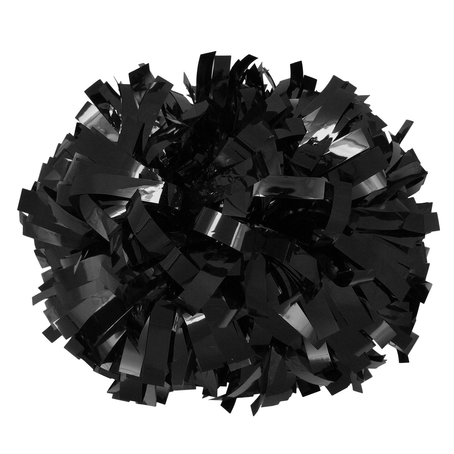 Metallic Cheerleader Cheerleading Pom Poms 6 inch 1 Pair 2 Pieces (Black)