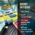 Coleman Skylodge 12-Person Camping Tent With Screen Room, Evergreen