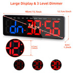 Anexer Gym Timers 16.5 Large Digital Wall Clock For Gym Interval Workout, Remote Control Interval Training Gym Indoor Timer, Blu