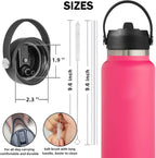 Straw Lid For Hydroflask Wide Mouth, Hydroflask Lids With Straw 12 18 20 32 40 64 Oz, Replacement Straw Cap For Hydroflask, Top