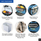 Titan by Arctic Zone 9 Can Zipperless Soft Cooler with HardBody Liner, Marine Blue