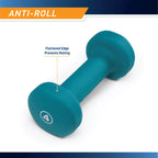 Marcy Neoprene Dumbbell, Single Piece, 4-Lb, Forest Green