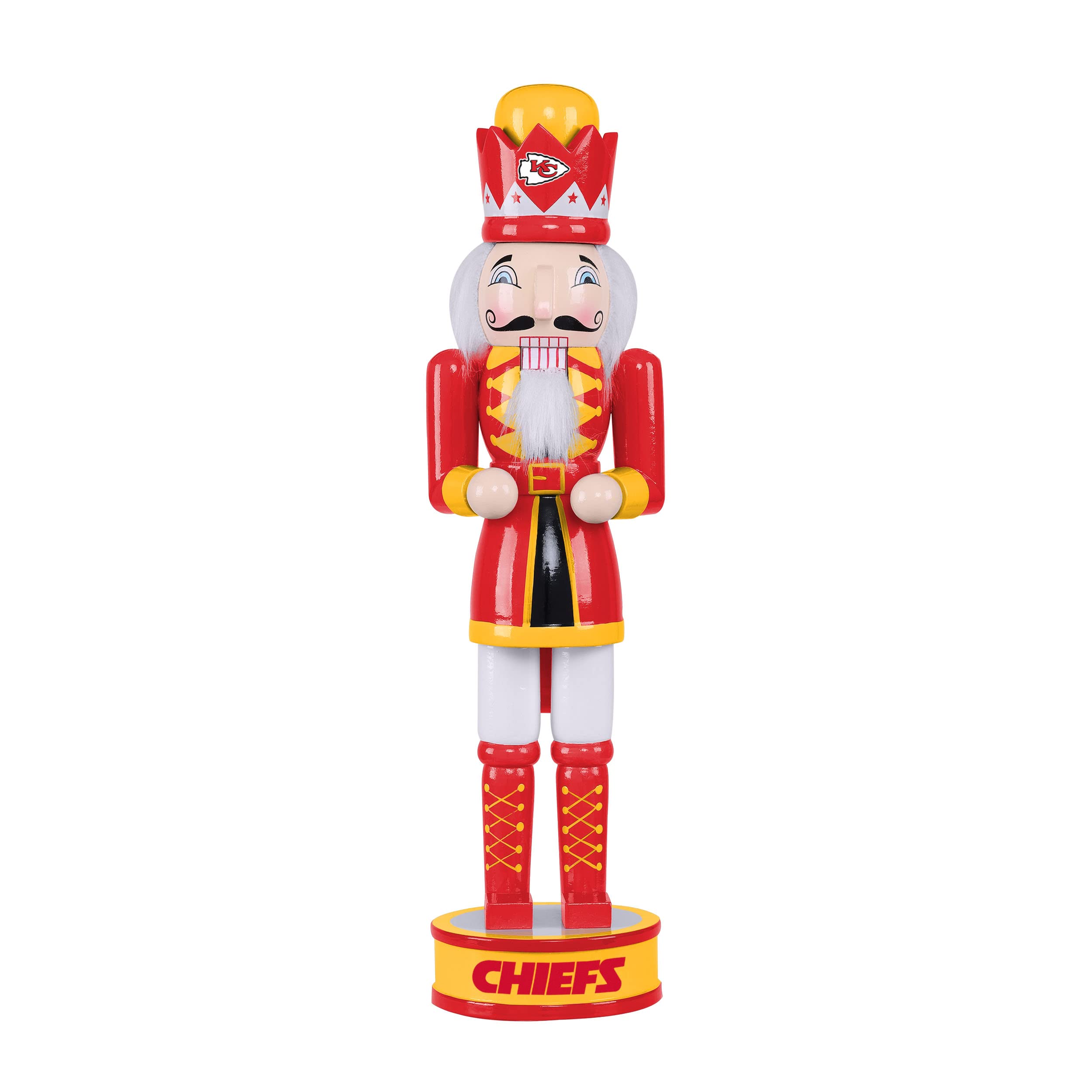 FOCO NFL Kansas City Chiefs Team Logo 14 Holiday NutcrackerTeam Logo 14 Holiday Nutcracker, Version 2, One Size