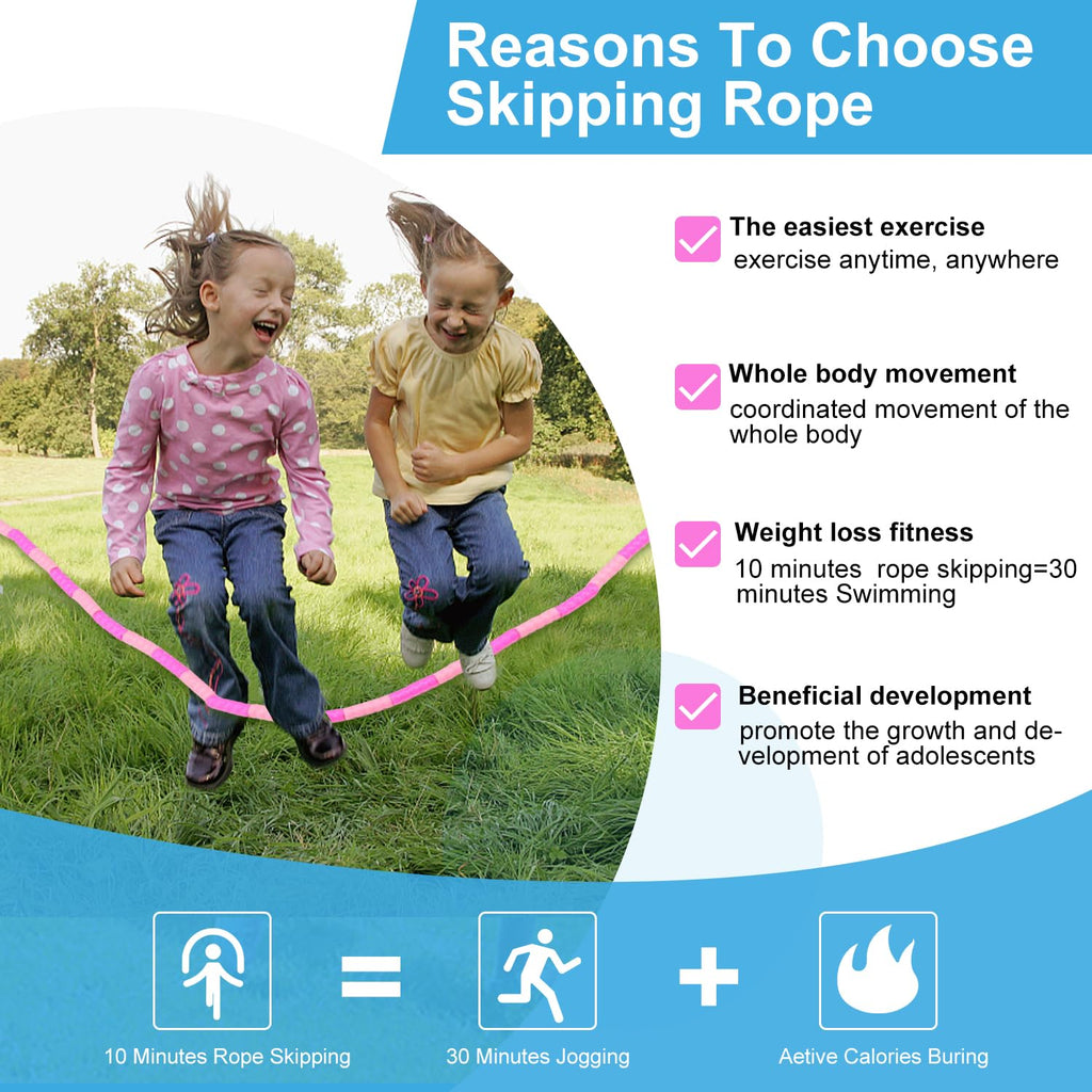 Grawun Jump Rope For Kids, Soft Beaded Jump Rope, Adjustable Length Tangle-Free Segmented Soft Beaded Skipping Rope,For Women, M
