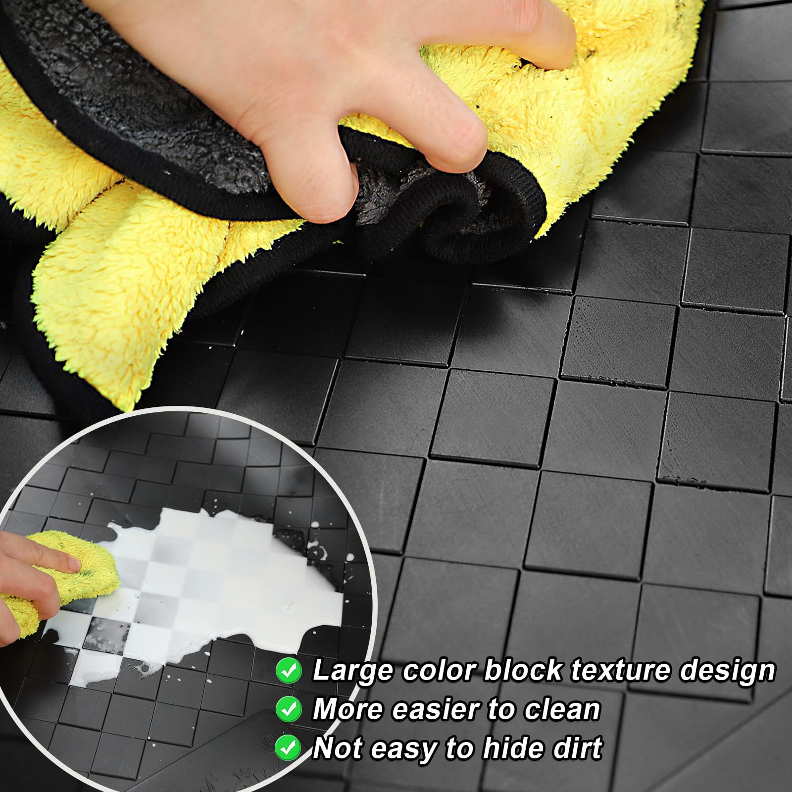 Roykaw Golf Cart Mat Full Coverage Floor Liner For Club Car Ds (1982-2013) & Villager (1982-2018), 8Mm Thick Heavy-Duty Mat, Non