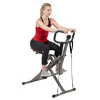 Sunny Health & Fitness Row-N-Ride Pro Squat Machine For Home, Foldable 300 Lb Capacity Rower With 12 Level Resistance Rower, Eas