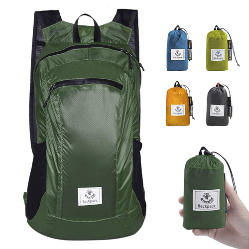 4Monster Hiking Daypack,Water Resistant Lightweight Packable Backpack for Travel Camping Outdoor (Army Green-2, 32L)