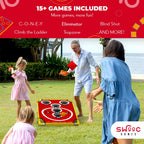 Swooc Games - Coney Island Toss - Arcade Style Cornhole Board Set W/Carrying Case & 15+ Games - Corn Hole Games For Adults - Kid