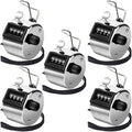 PETKNOWS Metallic Handheld Mechanical Counter Clicker, 5 Pcs 4-Digital Number Tally Click Counter for School Event Golf Sports O