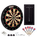 Gse 18'' Bristle Dartboard Set With Self-Healing Sisal Fibers Board, Six 17 Grams Steel Tip Darts, Staple-Free Bullseye, Rotatin