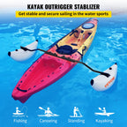 Vevor Kayak Outrigger Stabilizers, 2 Pcs, Pvc Inflatable Outrigger Float With Sidekick Arms Rod, Standing Float Stabilizer Syste