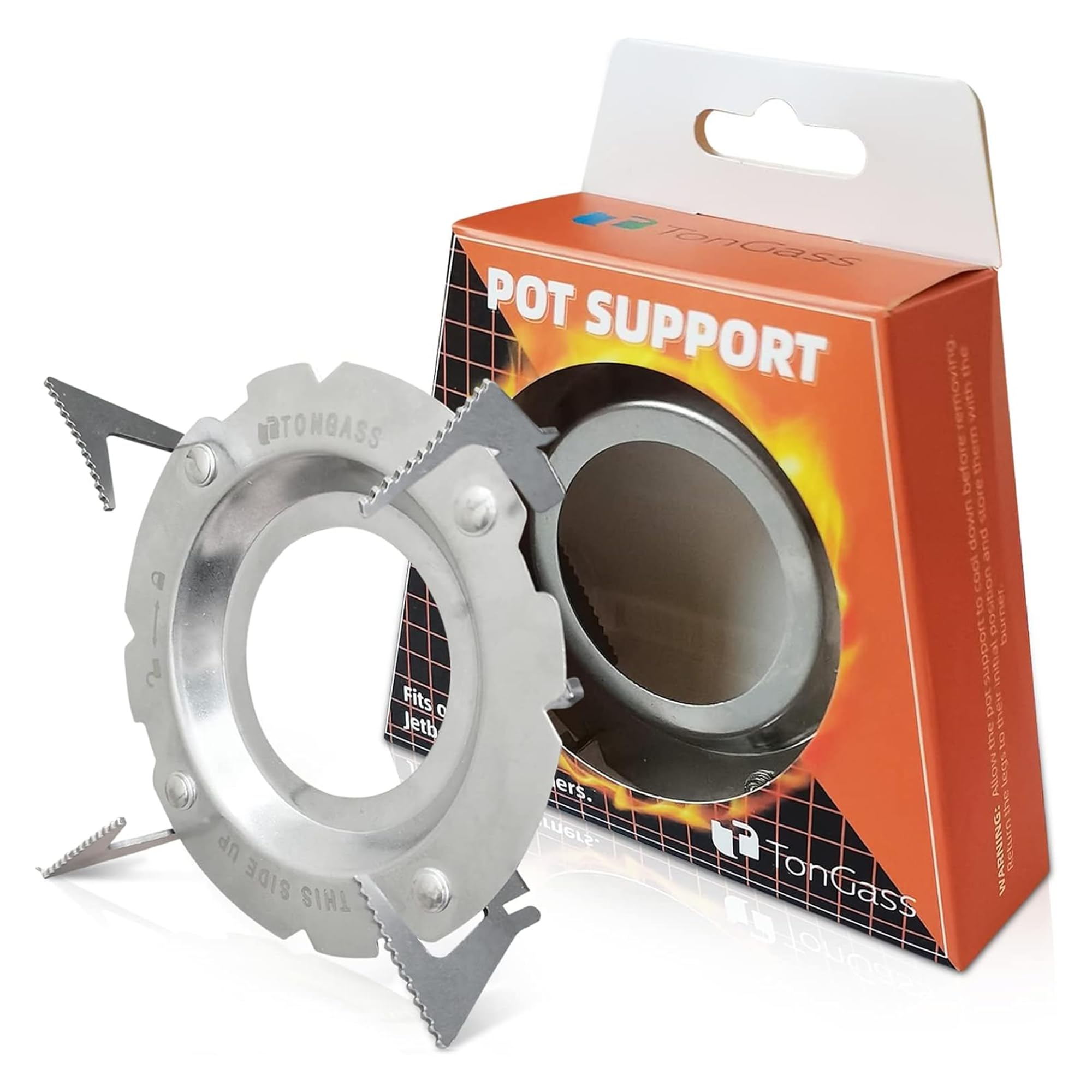 Pot Support For Camping Stoves - 3.5'' X 3.5'' X 1.25'' Stainless Steel Pot Support Attaches To Camping Stove Burners - Can Acco