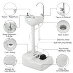 Yitahome Upgrated Portable Sink Camping Hand Washing Station With 17 L Wash Basin Stand, Rolling Wheels, Soap Dispenser, Towel H