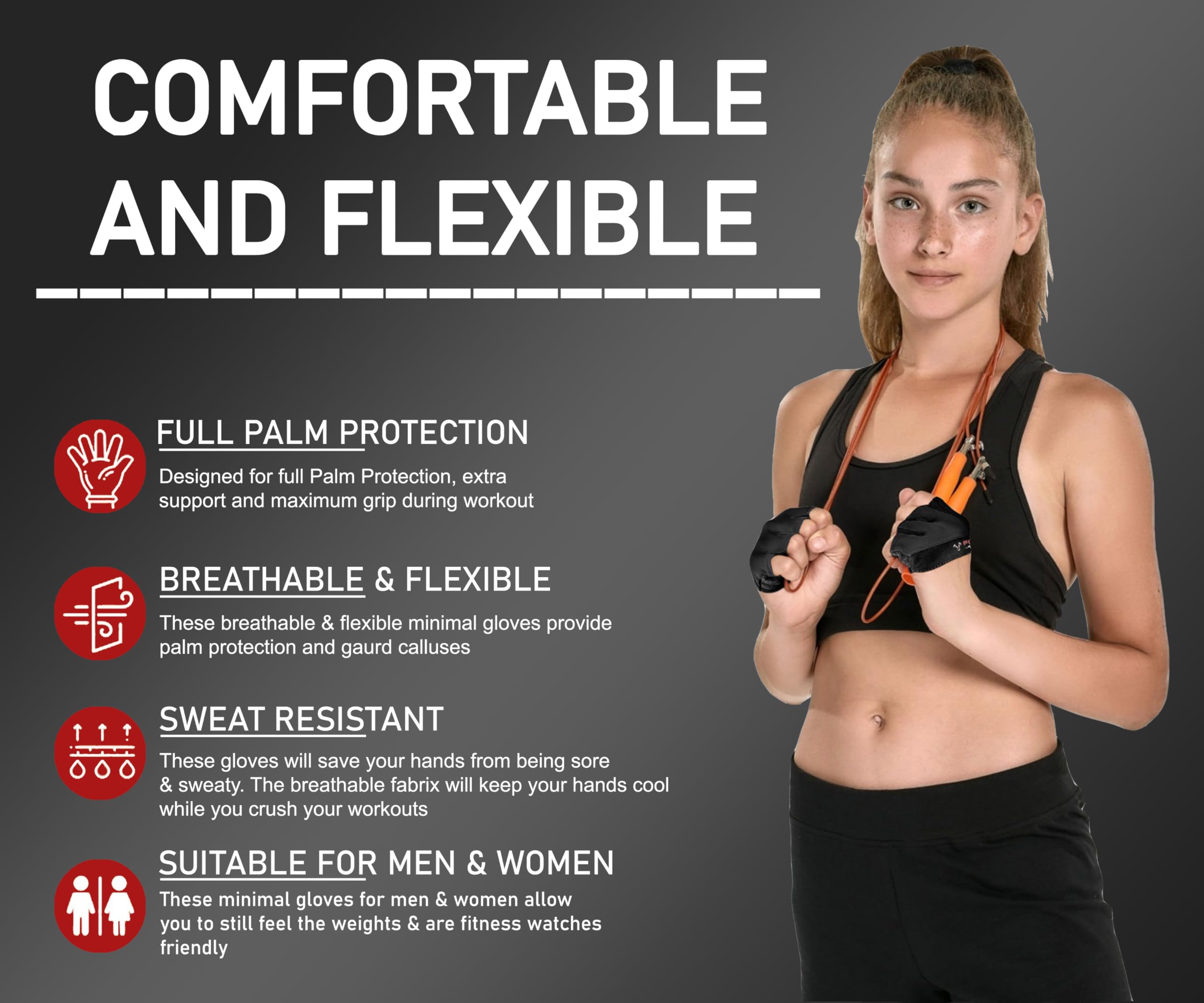Fitness Force Workout Gloves For Men & Women Partial Weight Lifting Gloves Non-Slip Gym Gloves Lifting Grip Calluses Guard Finge