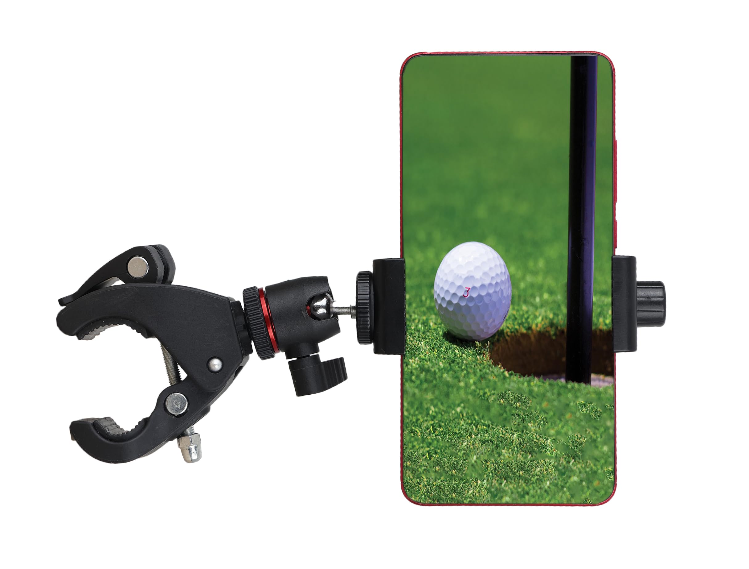Hocoder Golf Cart Phone Holder for Bike, Shopping Cart, Wheelchair, Stroller Phone Mount with Adjustable Phone Clip, Ball Head M